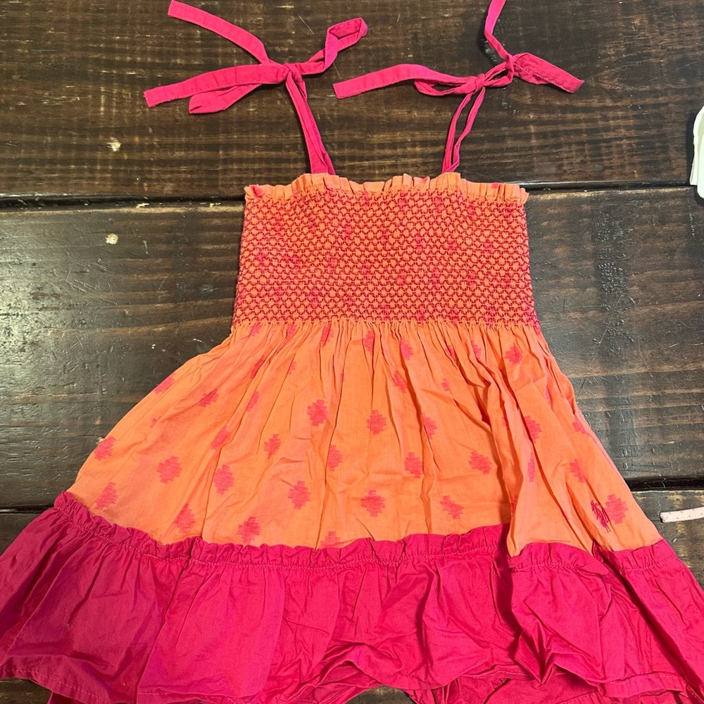 Well Dressed Wolf Pink and Orange Tiered Sundress 2T